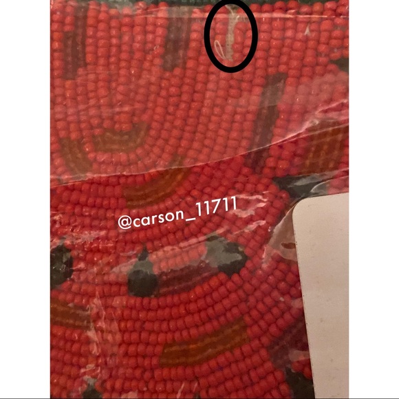 Anthropologie Tasseled Watermelon Clutch OS - Picture 6 of 7